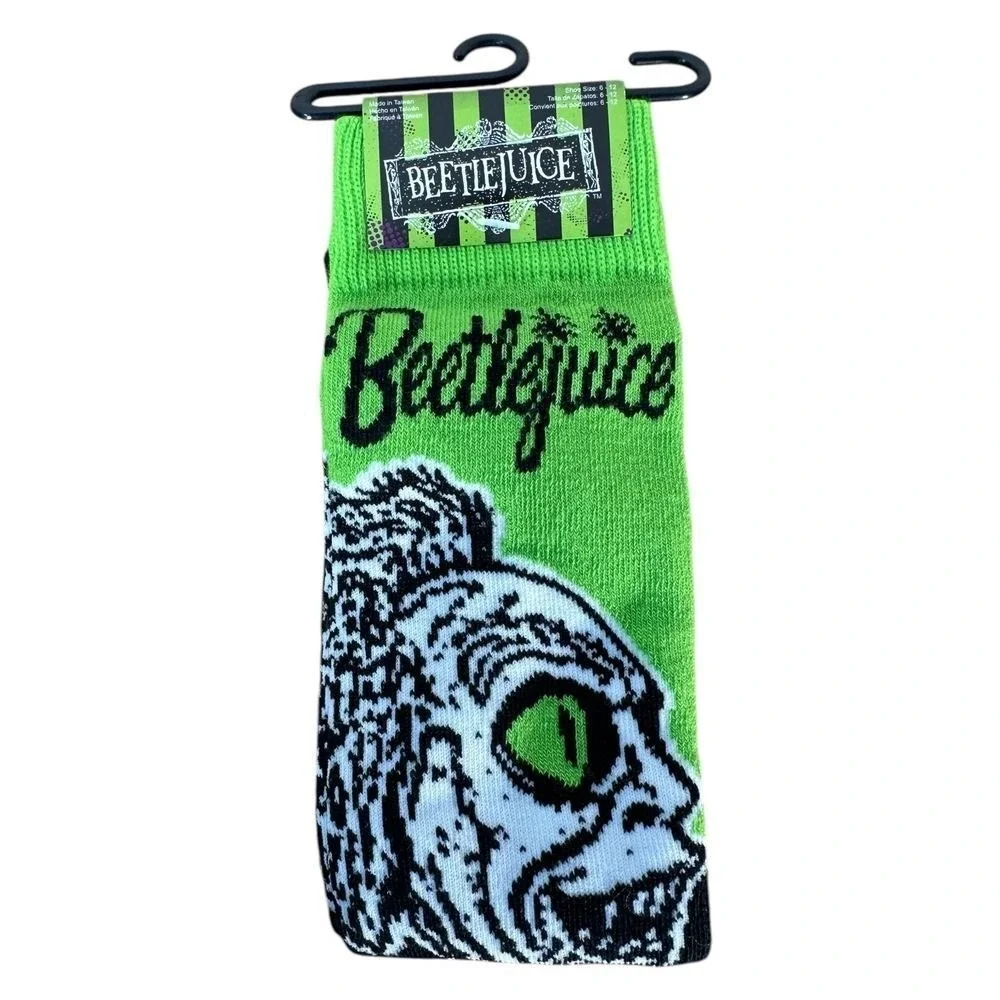 Beetlejuice Movie Green Socks Shoe Size 6-12 Ghost With The‎ Most